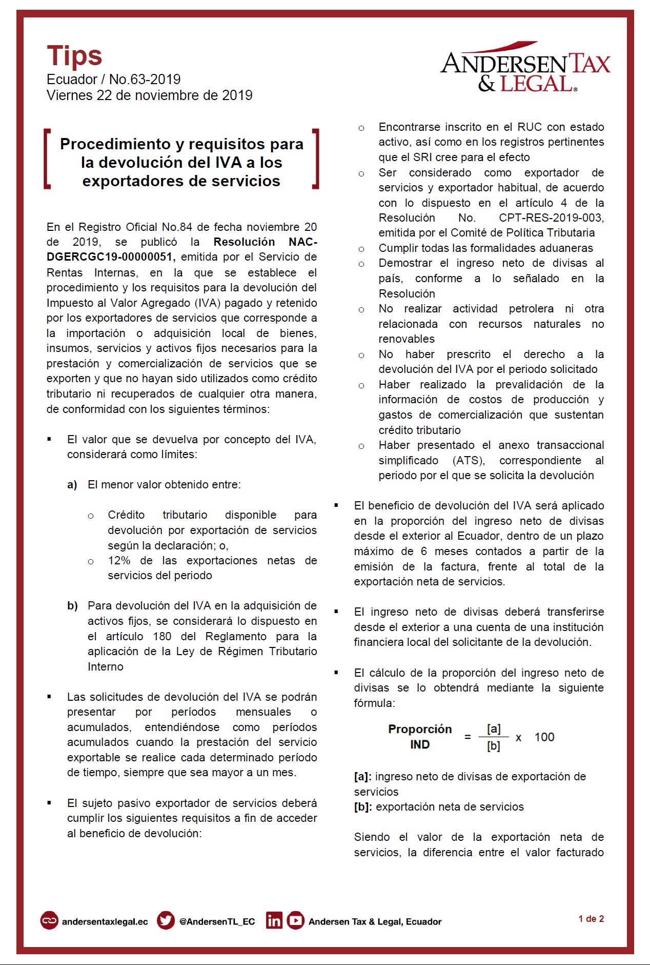Procedimiento y requisitos para la devolución del IVA a los ...